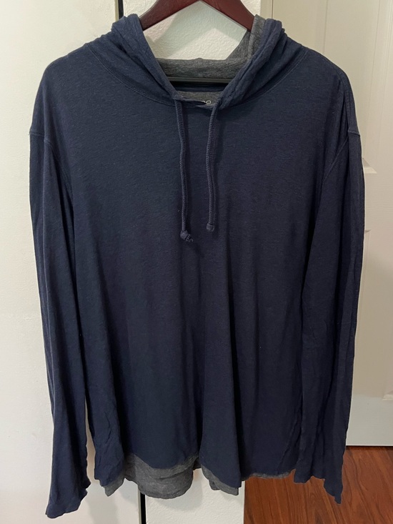 Vince Other - Vince Men's Navy Double Layer Pullover Hoodie Pima Cotton